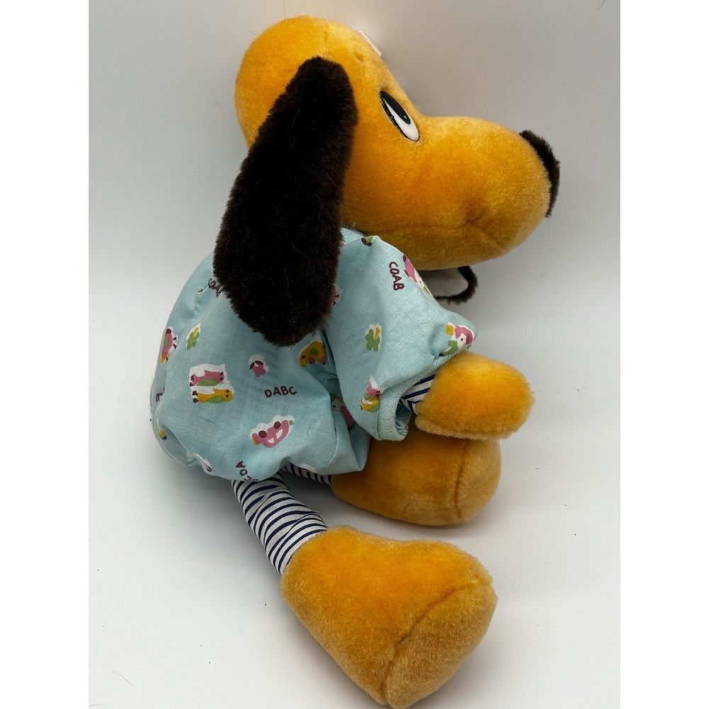 HugFun Dog Plush Toy Unisex Small Yellow Blue Pajama Vintage Striped Leggings - Picture 4 of 4
